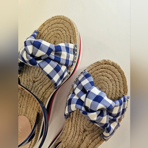 Gucci Patent Leather and Gingham Platform Sandals, 39 - Picture 3 of 10